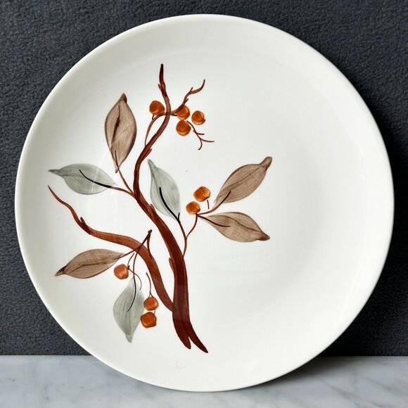 Vintage Blue Ridge Southern Potteries Bittersweet Berries 4 Hand Painted Plates - Picture 4 of 13